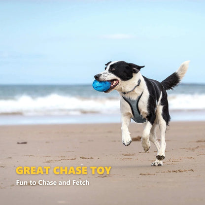 Squeaky Dog Toys Ball, Chew Toys for Large Dogs, Puppy Teething Toys, Durable Indestructible Pet Toys for Medium Big Dogs, Blue